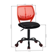 Homy Casa Red Plastic-Back Fabric Seat Adjustable Swivel Chair for Kitchen