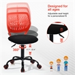 Homy Casa Red Plastic-Back Fabric Seat Adjustable Swivel Chair for Kitchen