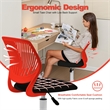 Homy Casa Red Plastic-Back Fabric Seat Adjustable Swivel Chair for Kitchen