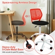 Homy Casa Red Plastic-Back Fabric Seat Adjustable Swivel Chair for Kitchen