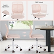 Homy Casa Pink Mesh & Fabric Kitchen Counter Helper Chair with Height Adjustment