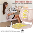 Homy Casa Pink Mesh & Fabric Kitchen Counter Helper Chair with Height Adjustment