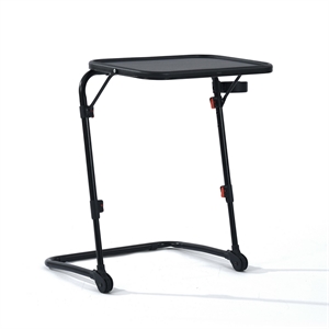Homy Casa Black Steel Adjustable Folding Kids Desk Table with Cup Holder
