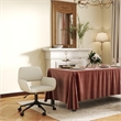 Homy Casa Chenille Beige Fabric and Metal Base Swivel Dining Chair