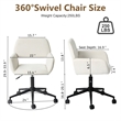 Homy Casa Chenille Beige Fabric and Metal Base Swivel Dining Chair