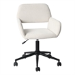 Homy Casa Chenille Beige Fabric and Metal Base Swivel Dining Chair