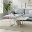 Homy Casa White Marble MDF and Steel Coffee Table