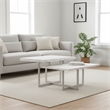 Homy Casa White Marble MDF and Steel Coffee Table