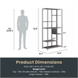 Homy Casa Gray Metal Bookcase Open Back Room Divider with 6 Shelves