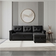 Homy Casa Black Polyester Upholstered Pull-Out Sectional Sofa Bed
