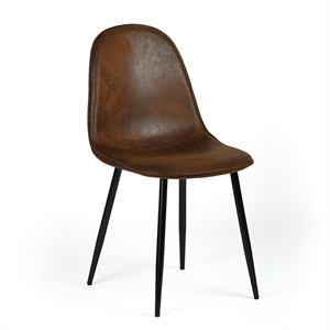 Homy Casa 18&quot Upholstered Faux Suede Dining Chair in Brown (Set of 8)