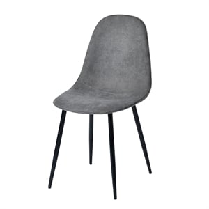 Homy Casa 18&quot Upholstered Fabric Dining Chair in Gray (Set of 8)