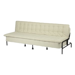 Homy Casa 75&quot Upholstery Fabric Futon Bed in Beige