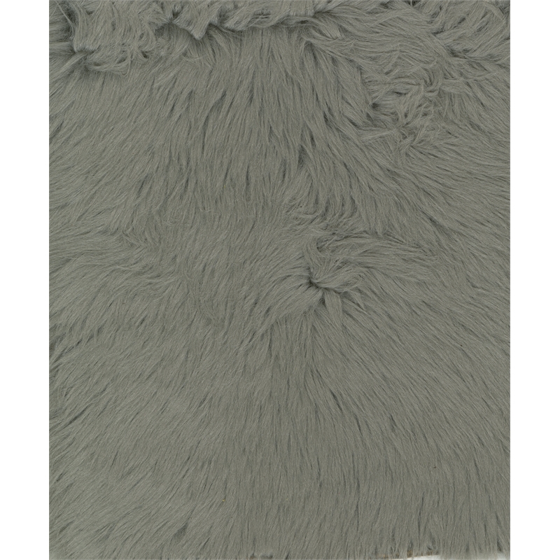 Oslo Lux Dove Grey Faux Fur Oversized Barrel Swivel Accent Chair