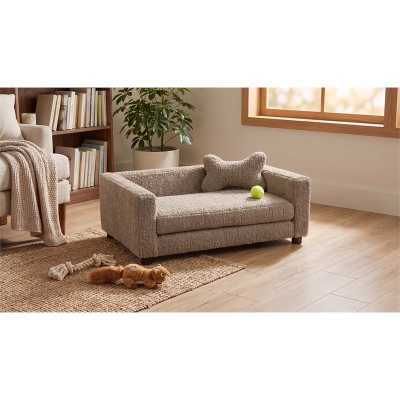 Albany 175 Faux Fur Dog Bed- Haven Cocoa