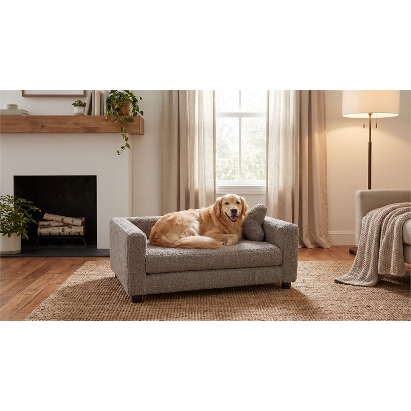 Albany 175 Faux Fur Dog Bed- Haven Cocoa