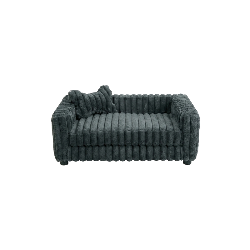 Albany 175 Faux Fur Dog Bed- Mondo Gunmetal Gray