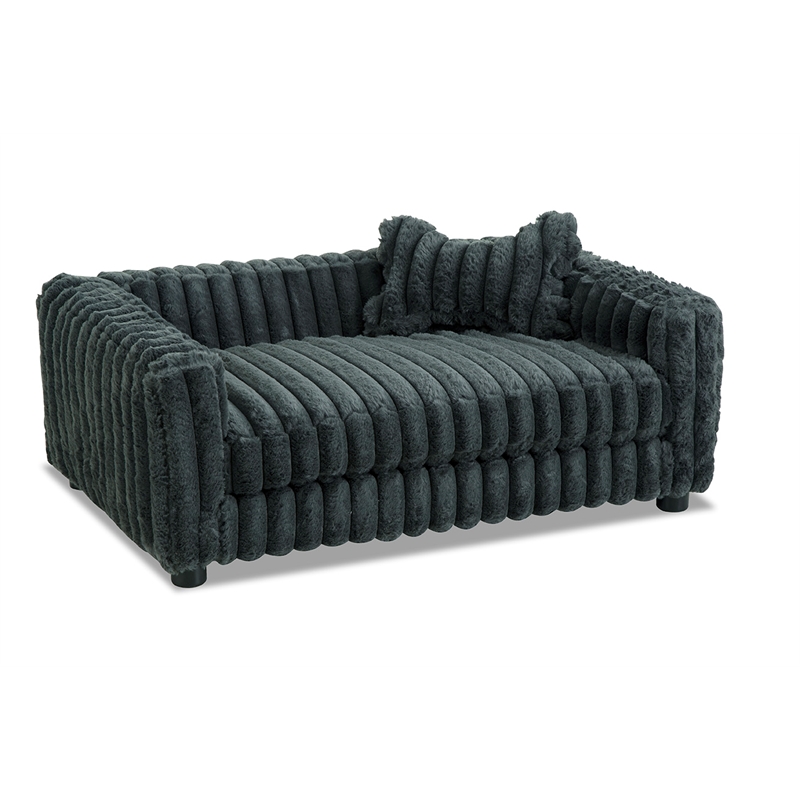 Albany 175 Faux Fur Dog Bed- Mondo Gunmetal Gray