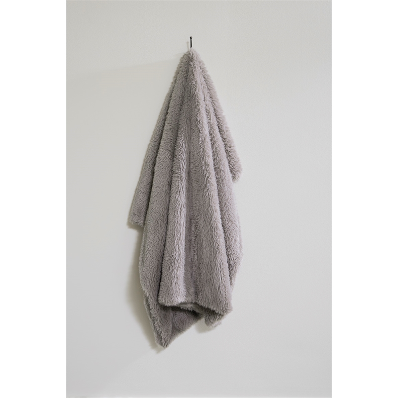 Albany Ultra Soft Fur Throw in Gray