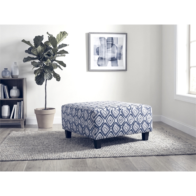 Albany 8642 Cocktail Ottoman in Groovy Navy