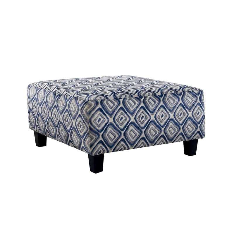 Albany 8642 Cocktail Ottoman in Groovy Navy