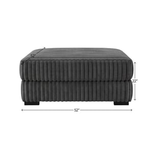Albany 908 Ottoman in Mondo Gunmetal