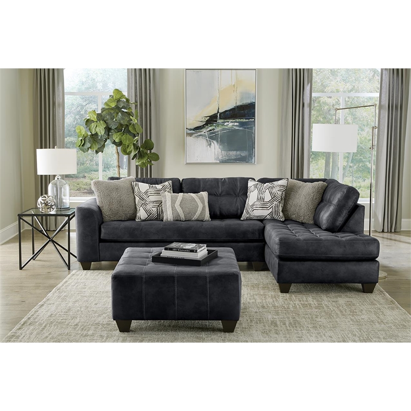 Albany 2127 Cocktail Ottoman in Black