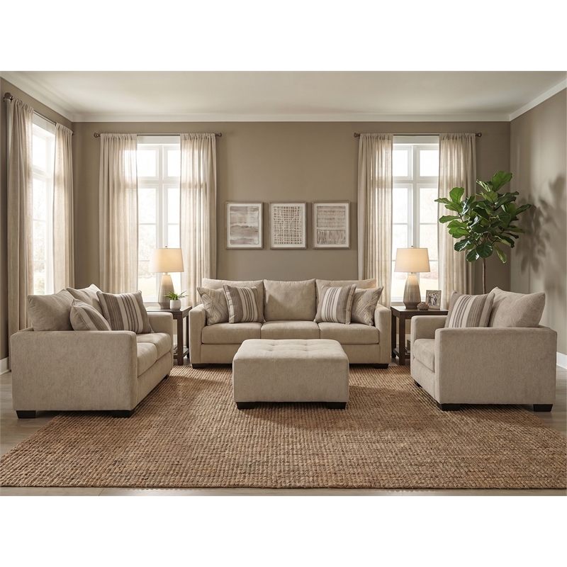 Albany 8135 Ottoman in Cream