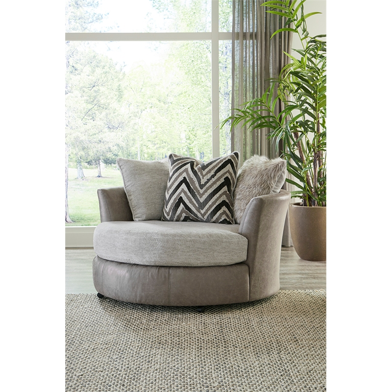 Albany 349 Swivel Chair in Zaftig Parchment Gray