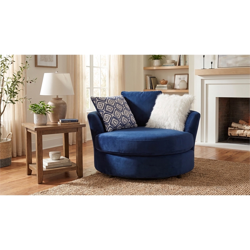 Albany 8642 Swivel Chair in Navy Blue