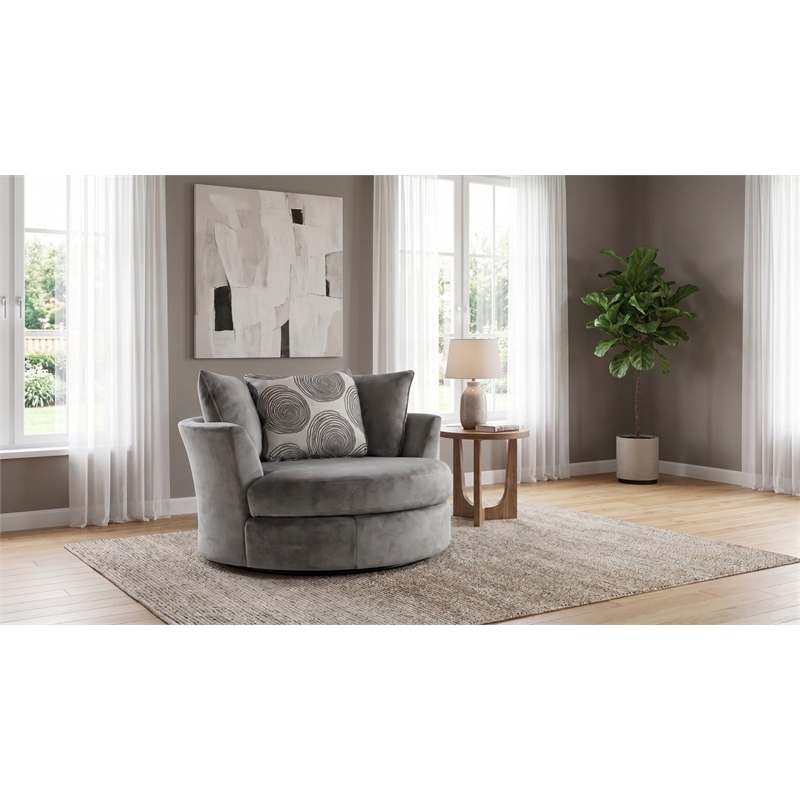Albany 8642 Swivel Chair in Smoke Gray