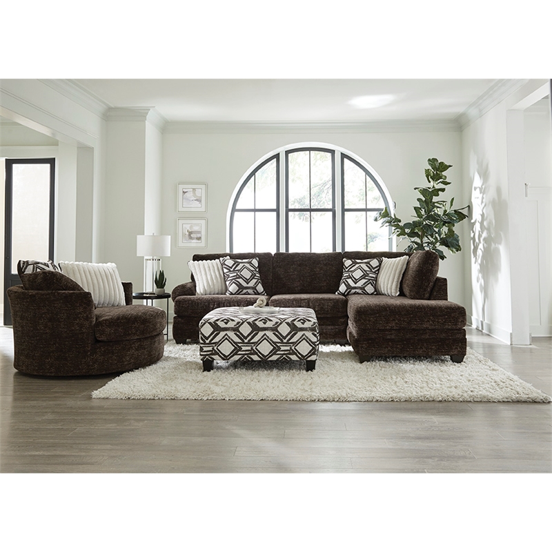 Albany 8642 Swivel Chair in Galactic Chocolate Brown