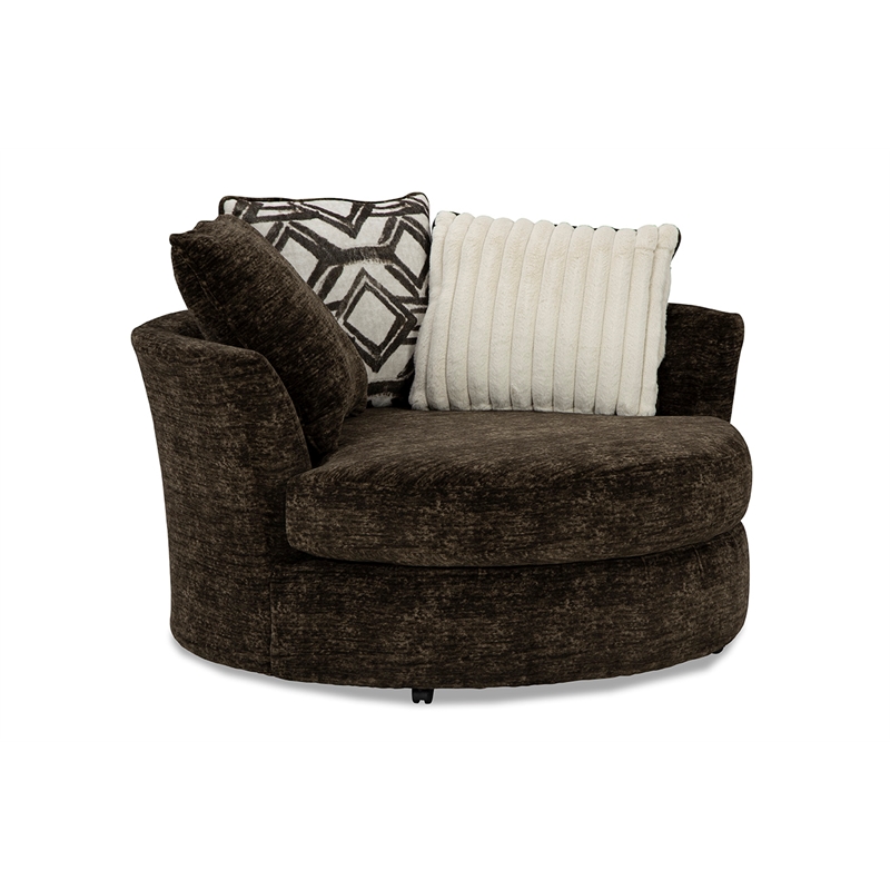Albany 8642 Swivel Chair in Galactic Chocolate Brown
