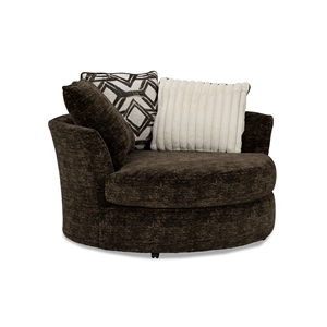 Albany 8642 Swivel Chair in Galactic Chocolate Brown