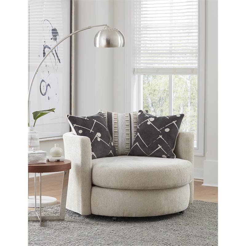 Albany 462 Swivel Chair in Beige/Blue