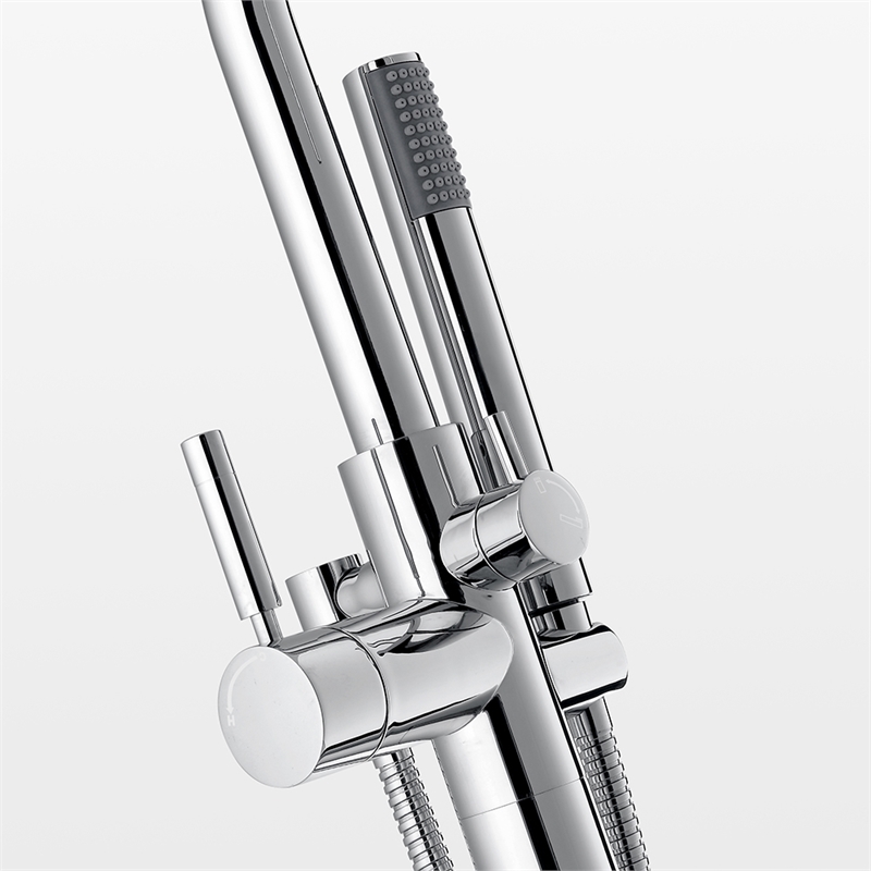 Athena 1-Handle Freestanding Roman Tub Faucet with Hand Shower in Chrome