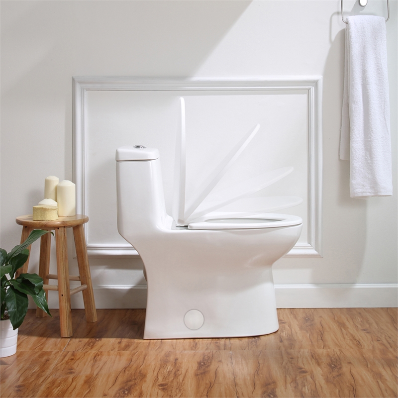 Jade One-Piece Elongated Toilet With Dual Flush and Soft Close Seat