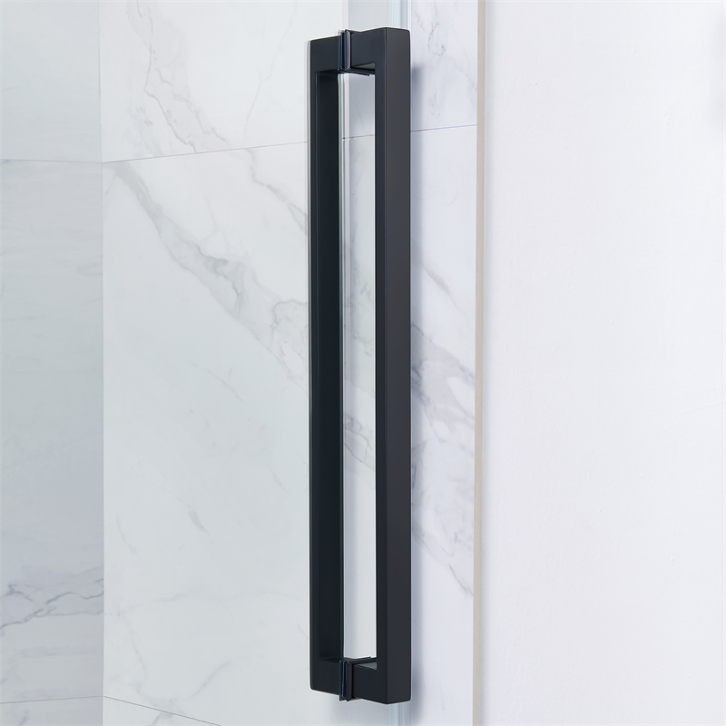 Bel Matte Black Alcove Shower Kit Base and Door 32