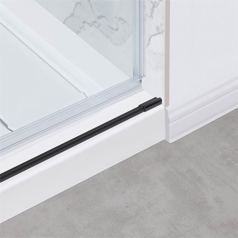 Bel Matte Black Alcove Shower Kit Base and Door 32
