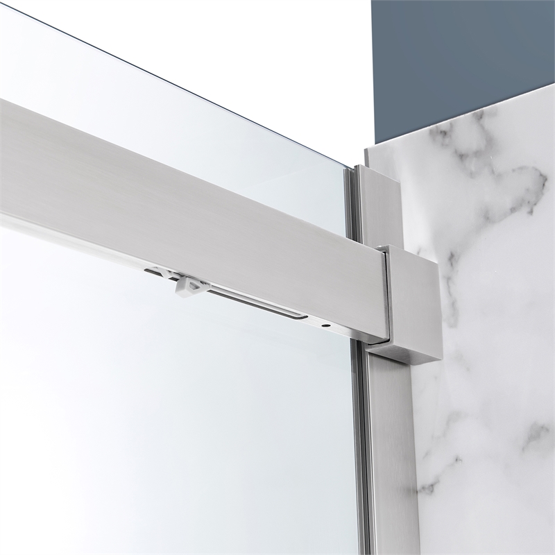 Bel Satin Nickel Alcove Shower Kit Base Walls Door 32