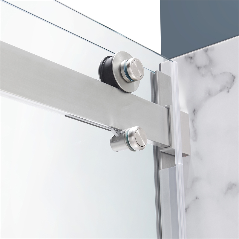 Bel Satin Nickel Alcove Shower Kit Base Walls Door 32