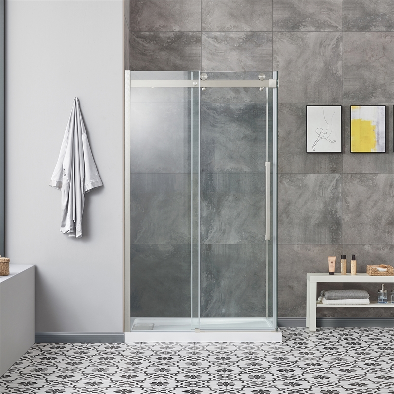 Bel Stainless Steel Corner Shower Kit Base and Door 32