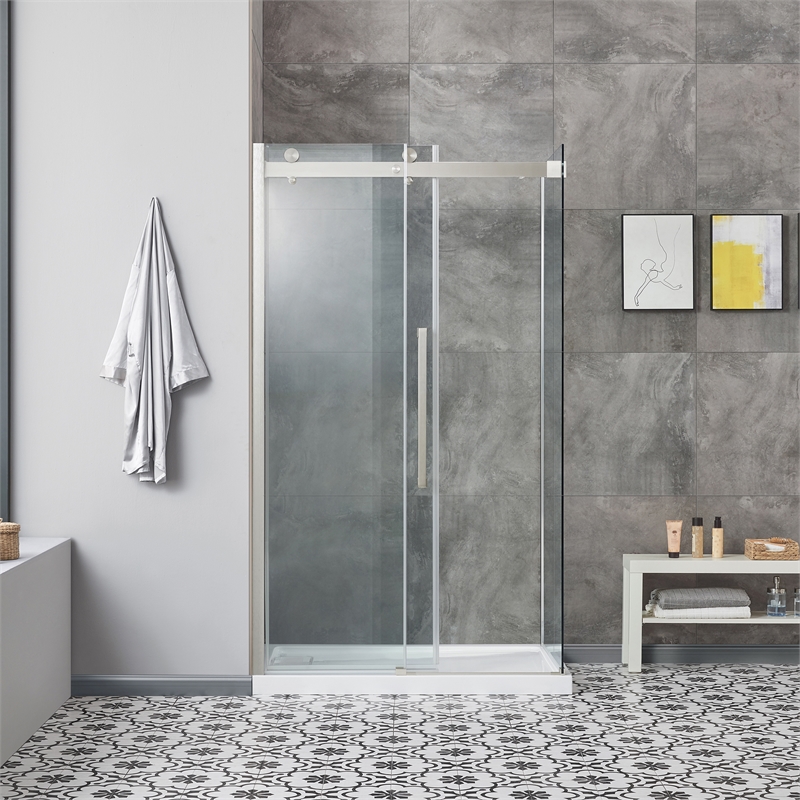 Bel Stainless Steel Corner Shower Kit Base and Door 32