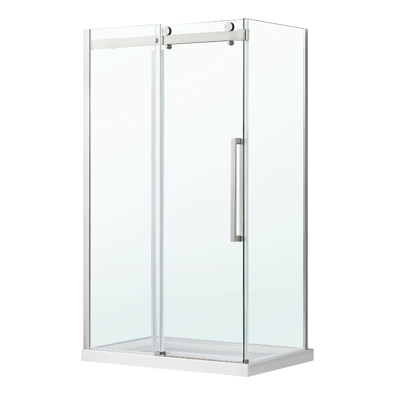 Bel Stainless Steel Corner Shower Kit Base and Door 32