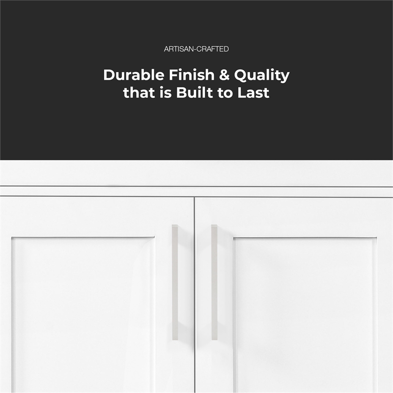 Athea 36 in. White Bathroom Vanity with White Top and Brushed Nickel Hardware