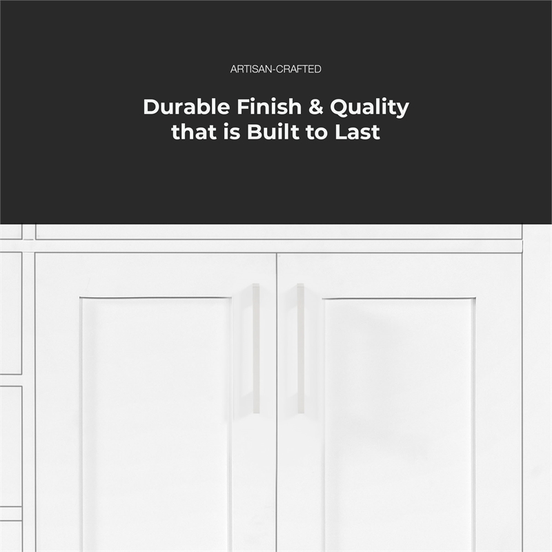 Athea 72 in. White Bathroom Vanity with White Top and Brushed Nickel Hardware
