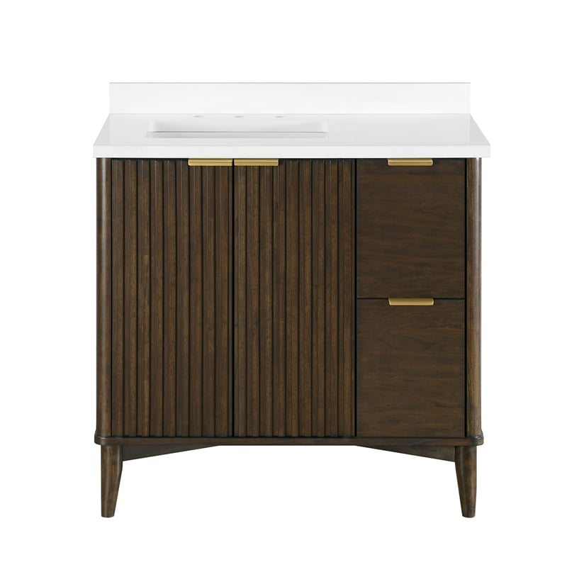 Gabi 36 in. Single Sink Freestanding Dark Walnut Bathroom Vanity