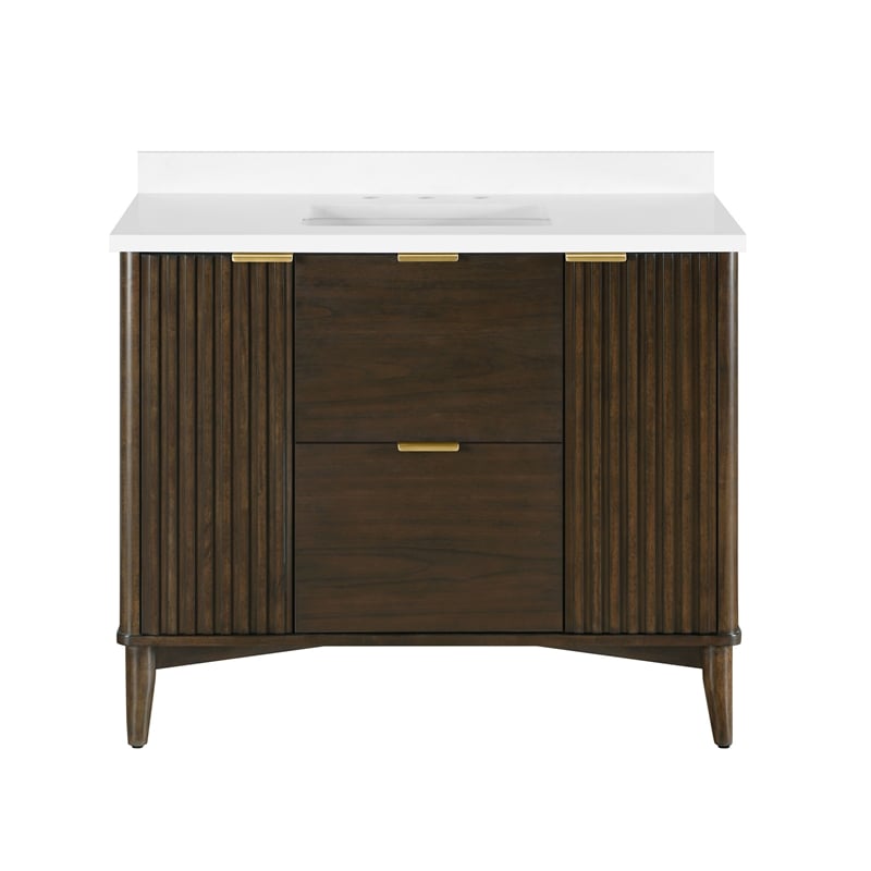 Gabi 42 in. Single Sink Freestanding Dark Walnut Bathroom Vanity