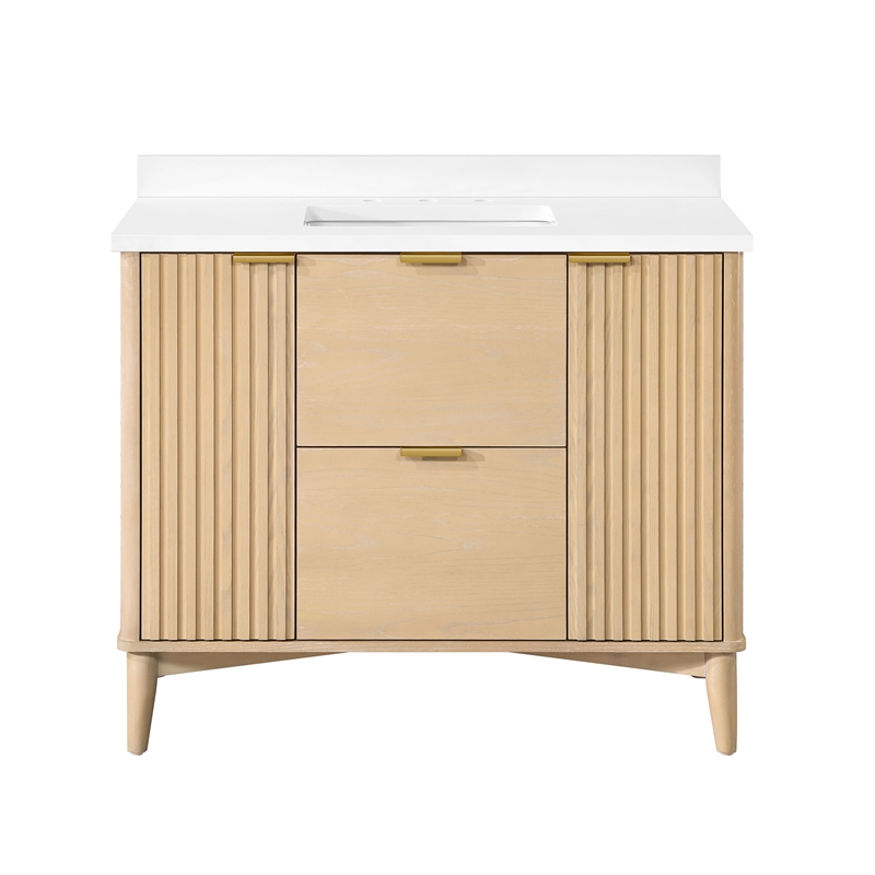 Gabi 42 in. Single Sink Freestanding Rustic Ash Bathroom Vanity