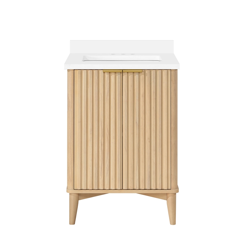 Gabi 24 in. Single Sink Freestanding Rustic Ash Bathroom Vanity